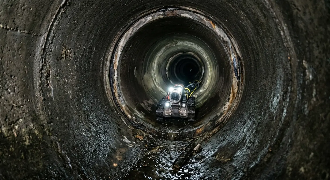 Robotic sewer camera inspecting pipe interior for Sewer Line Repair in Bargersville